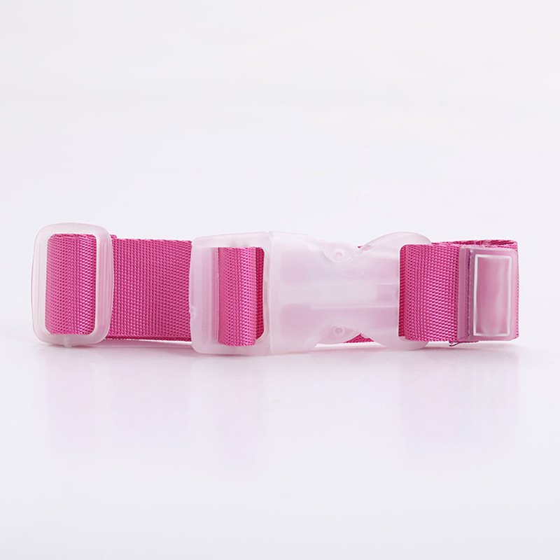 1Pc 27X2.5Cm Verstelbare Nylon Bagageriemen Reisaccessoires Opknoping Gesp Riemen Koffer Tas Riemen Slot Haken: Roze