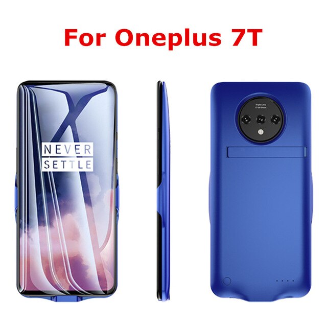 KQJYS 6800mAh Tragbare Batterie Ladegerät Fällen Für Oneplus 7T Profi Sicherung Energie aufladen Rückseite Abdeckung Für Oneplus 7T Batterie fallen: Blau Pro 7T