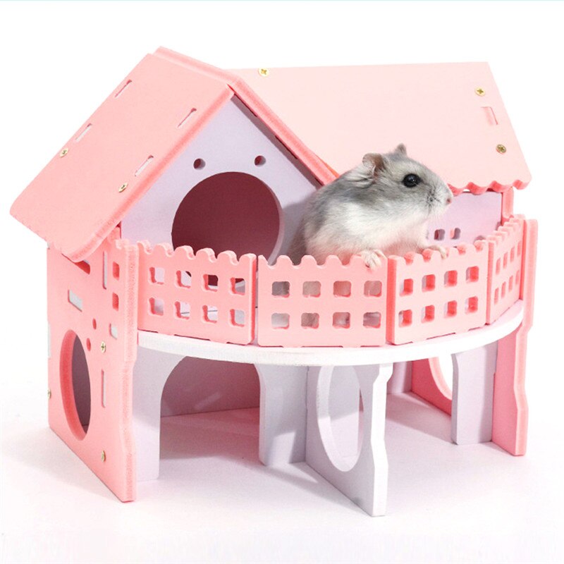 Luksuriøst hamsterhus gyngelegetøj rutsjebane hamsterrede hemsseng bur rede kæledyr pindsvineslot klatrelegetøj lille kæledyrshus 1 stk.