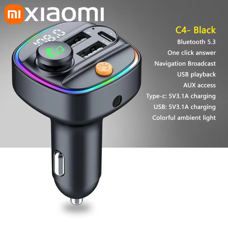 Xiaomi FM Sender Bluetooth 5.3 Freisprecheinrichtung Auto AUX Radio Modulator MP3 Player mit Schnellladeadapter Autozubehör: MP3