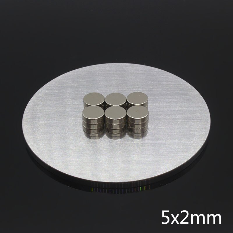 50Pcs 5*2Mm Ndfeb Neodymium Magneet Permanente Dunne Schijf N35 Super Sterke Krachtige Kleine Ronde Magnetische Magneten disc 5Mm X 2Mm