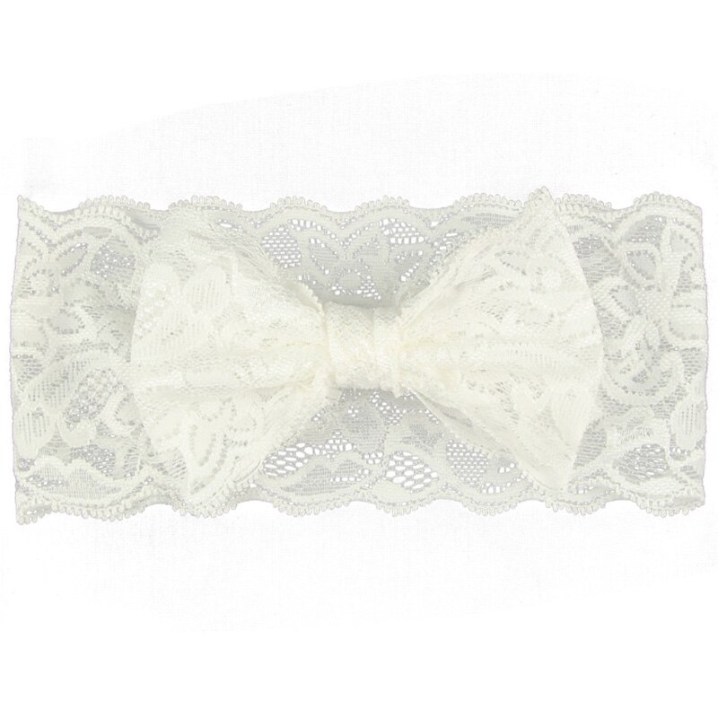 Baby freundlicher Mädchen Stirnband für Kleinkind Art Spitze Bogen Headwear Einfarbig Bands Frühling Sommer Zubehör 0-3 jahre: Weiß