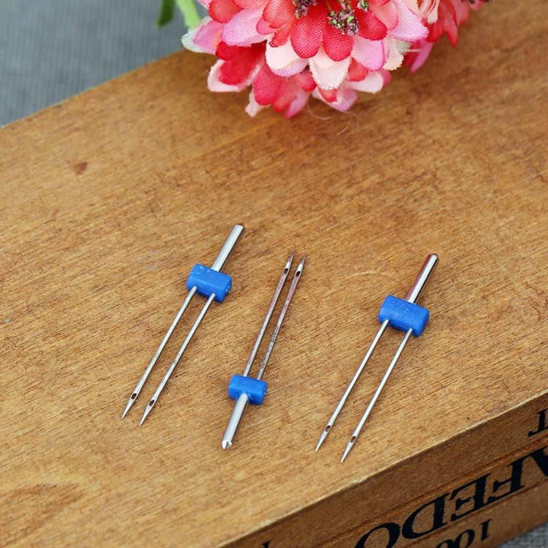 Metal Sewing Machine Presser Foot with 3 Sizes Double Twin Needles Pin For Brother Singer Janome Sewing Machine
