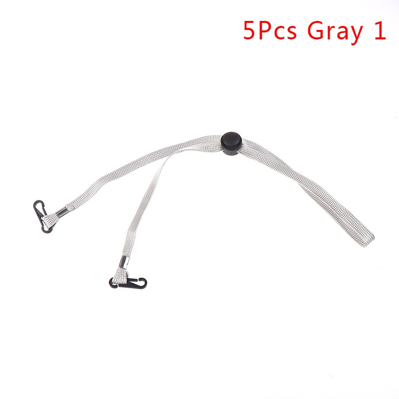 ! 1/5 stuks verstelbare maskerverlenging voor maskers, koord, handig en handig veiligheidsmaskersteuntje en oorhouder, touw om aan de nek te hangen: 5 stuks grijs 1