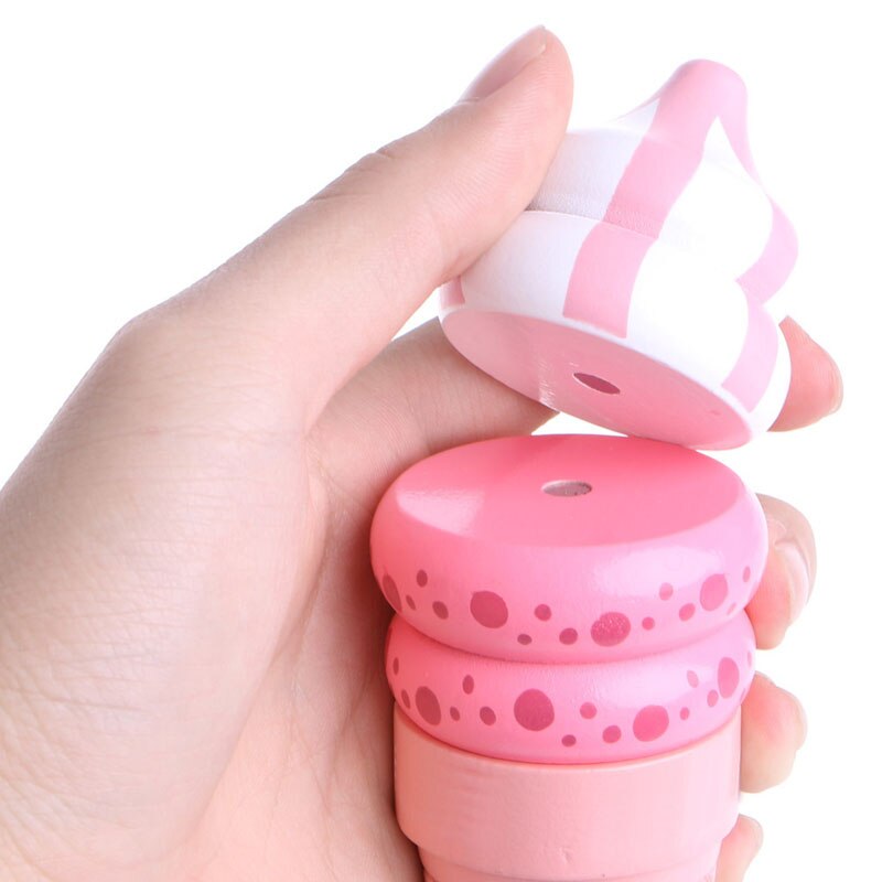 Holz Lebensmittel Magnetische vorgeben Spielen Verbunden Eis freundlicher Kind Geburtstag Spielzeug Spiel