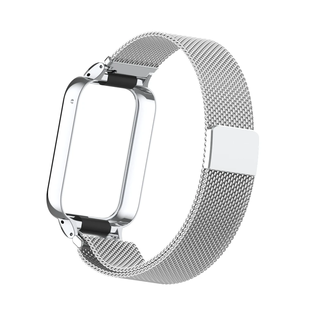 Metal Strap for Xiaomi Mi Band 8 7 Pro WirstBand Stainless steel Bracelet Watchband Smart Miband 7 8 Pro Protective Cover correa: XS / AZURE