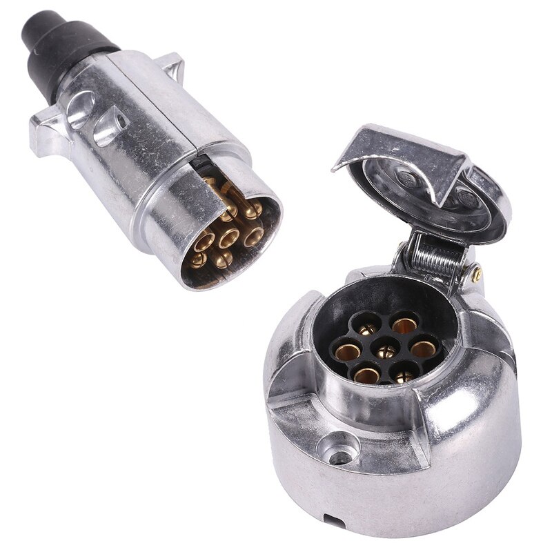 Accessoires de remorque-prise de remorque à 7 broches 12V Rv, connecteurs de remorque en métal à 7 broches