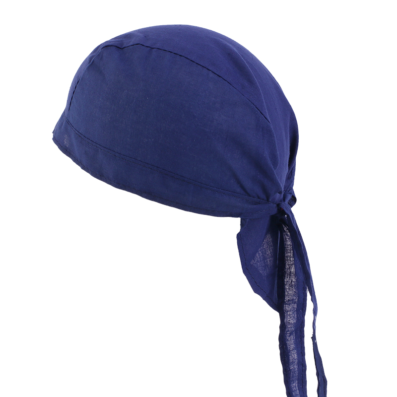 Unisex algodón Durag hombres mujeres transpirable Bandana sombrero doo du trapo diadema sombrero de pirata gorra de quimio accesorios para el cabello de Color sólido: Negro