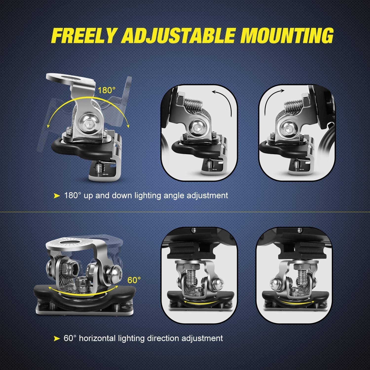 Soporte de montaje de luz de trabajo LED, abrazadera para todoterreno, SUV, ATV, 4WD, Universal, 4x4, accesorios para automóvil, soporte de foco