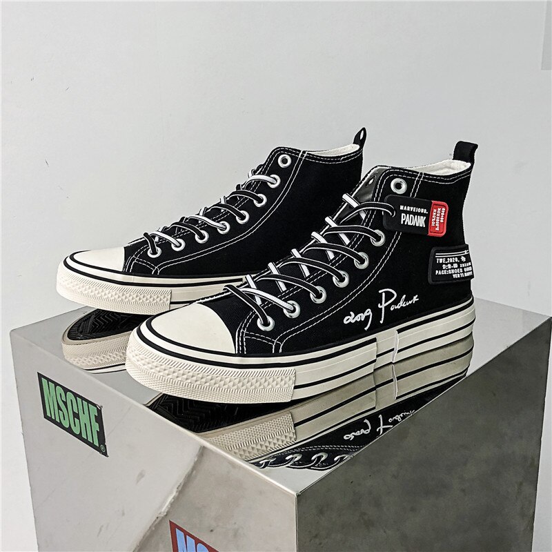 Aizhetu lente witte schoenen herenschoenen zomer martin laarzen canvas schoenen hoge skateschoenen ademend verhoogde sportschoenen