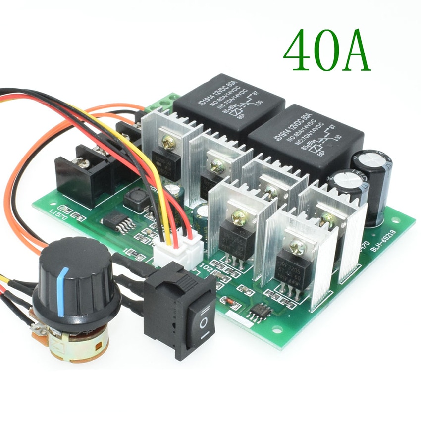 DC 12V 24V 36V 60A High Power Motor Speed Controller with Adjustable Reversible Switch Brush Motor Forward Reverse Controller