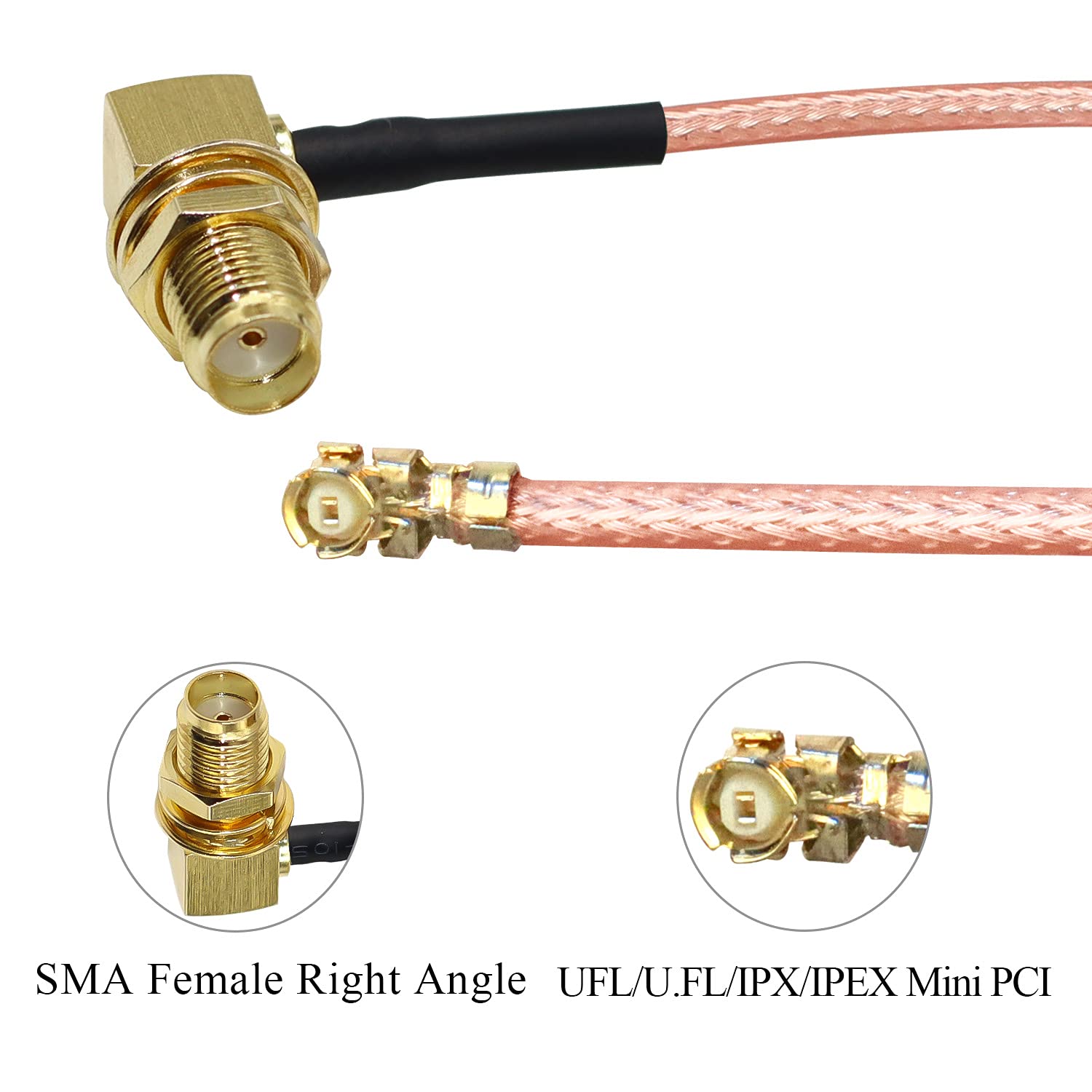 IPX to SMA Coax Cable SMA Female Right Angle to U.FL UFL RF Coaxial RG178 Pigtail Cable Router Antenna Mini PCI SMA 5PCS