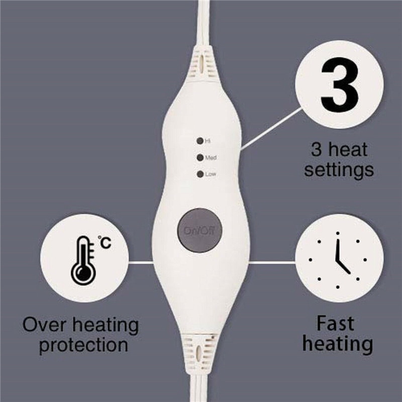 Elektrisk varmepude fugtig vinterhals skulder tilbage varmere varmepude smertelindring varmeterapi temperaturregulator eu os