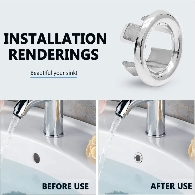 4 Uds cocina baño lavabo Circular desbordamiento cubierta de drenaje decoración bañera fregadero agujero desbordamiento hueco lavabo desbordamiento