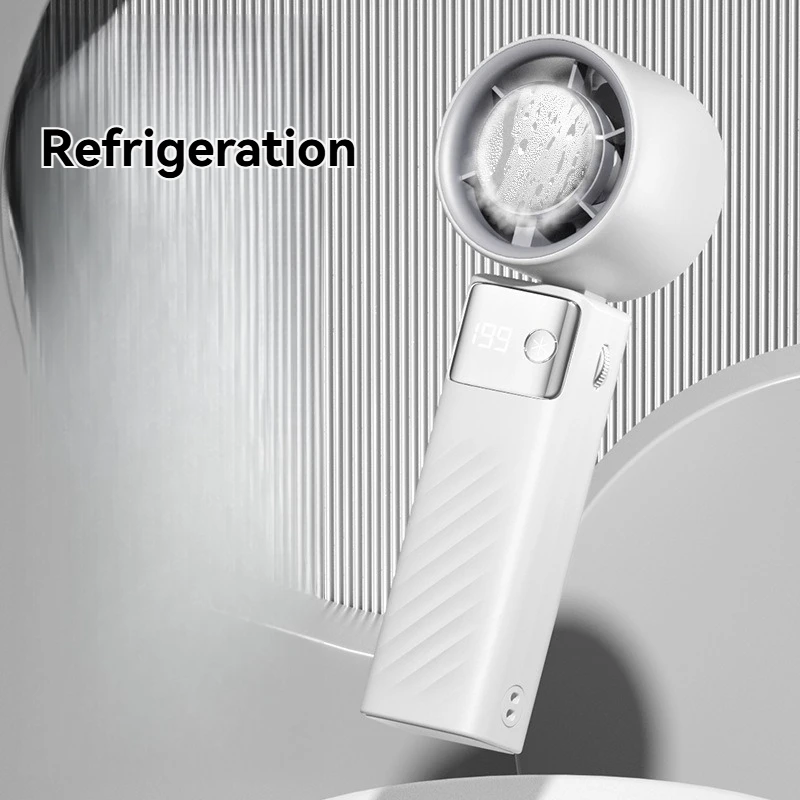 Xiaomi 2025 ręczny wentylator przemocny 3000mah kompres lodowy mini szybki mały wentylator biurkowy przenośny zewnętrzny ręczny elektryczny: żółty