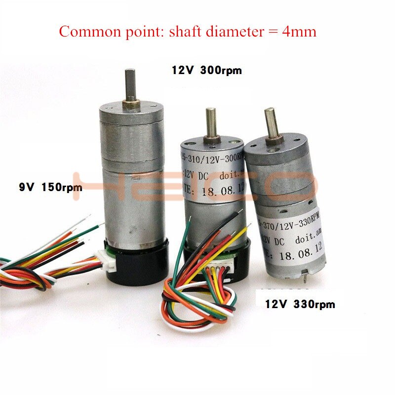 25/33/37 DC Geared Motor 9V/12V/24V High Torque Motor Smart Robot Car Accessories With Code Wheel Speed for RC Tank Car Model