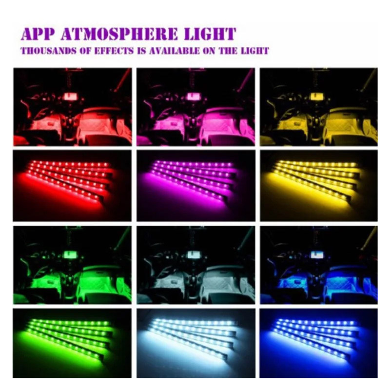Auto Umgebungs licht Hintergrund beleuchtung Umgebungs stimmung Fuß licht LED-Streifen Auto Atmosphäbetreffend Beleuchtung LED Innen Auto Dekoration Zubehör
