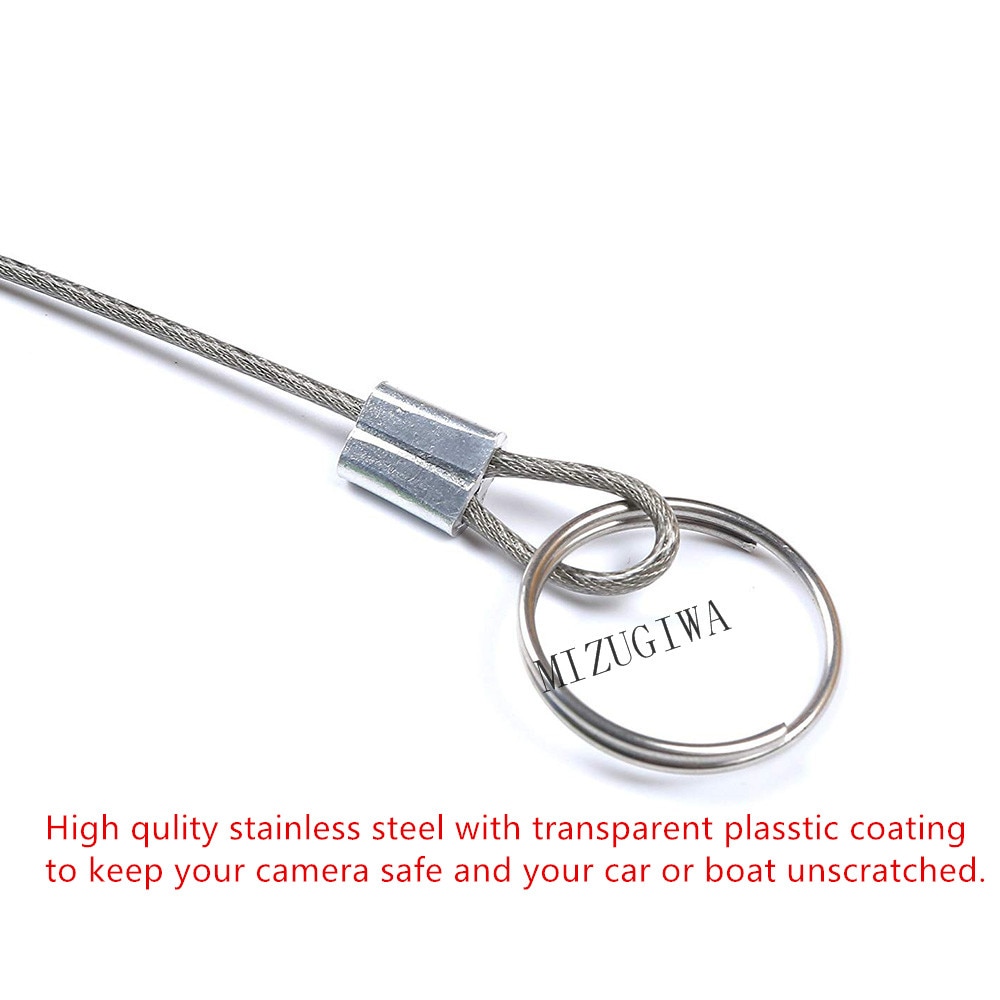12" (30.5cm) Lanyard Cable Tether Safety Wire for Loss Prevention 2 Loops w/Quick Release Ring & Rubber Coating Stainless Steel
