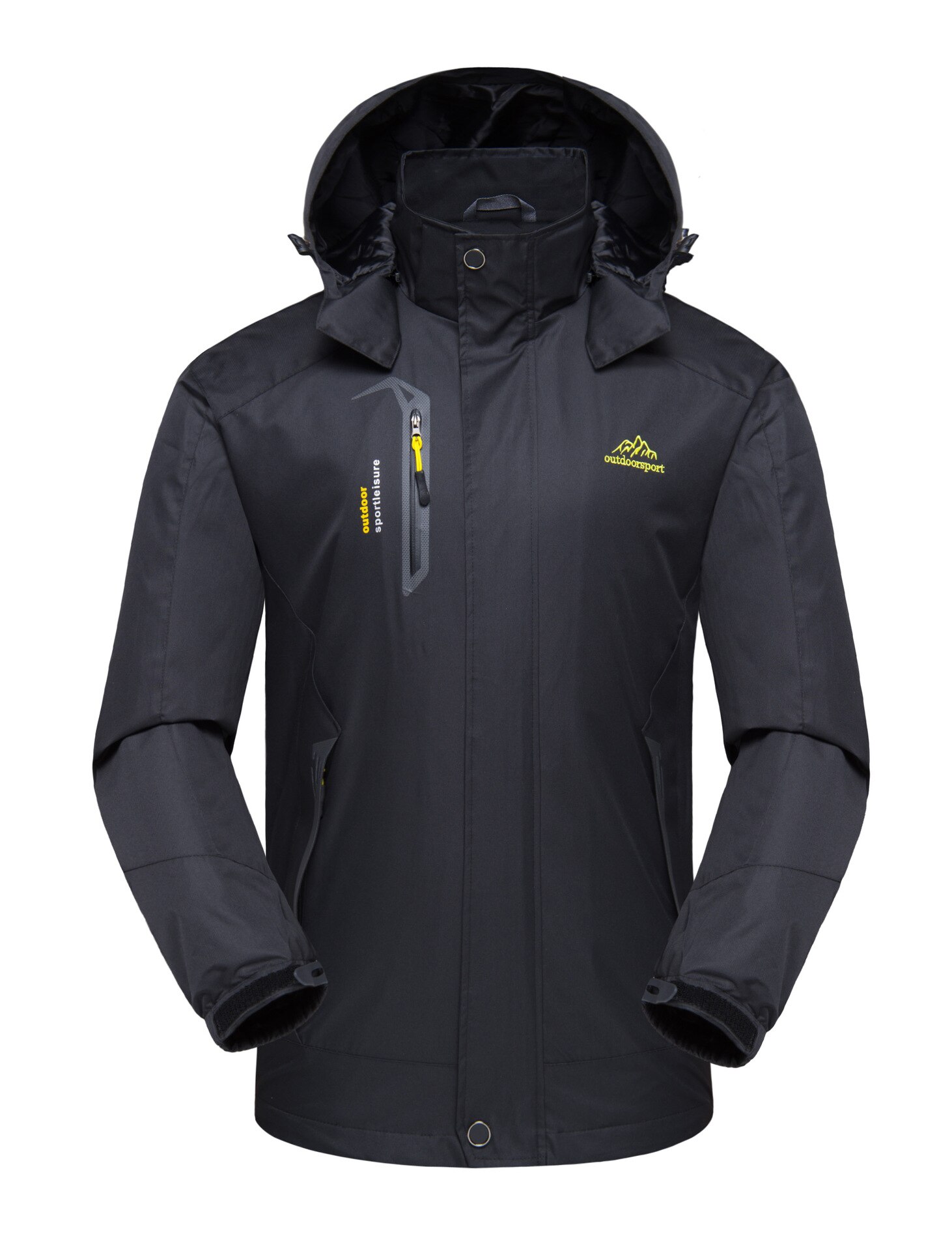 Outdoor Hiking Windbreaker Jacket,Men Equestrian Camping Mountain Climbing Breathable Jacket,Quick Dry Thermal Sport Jacket: Black / L