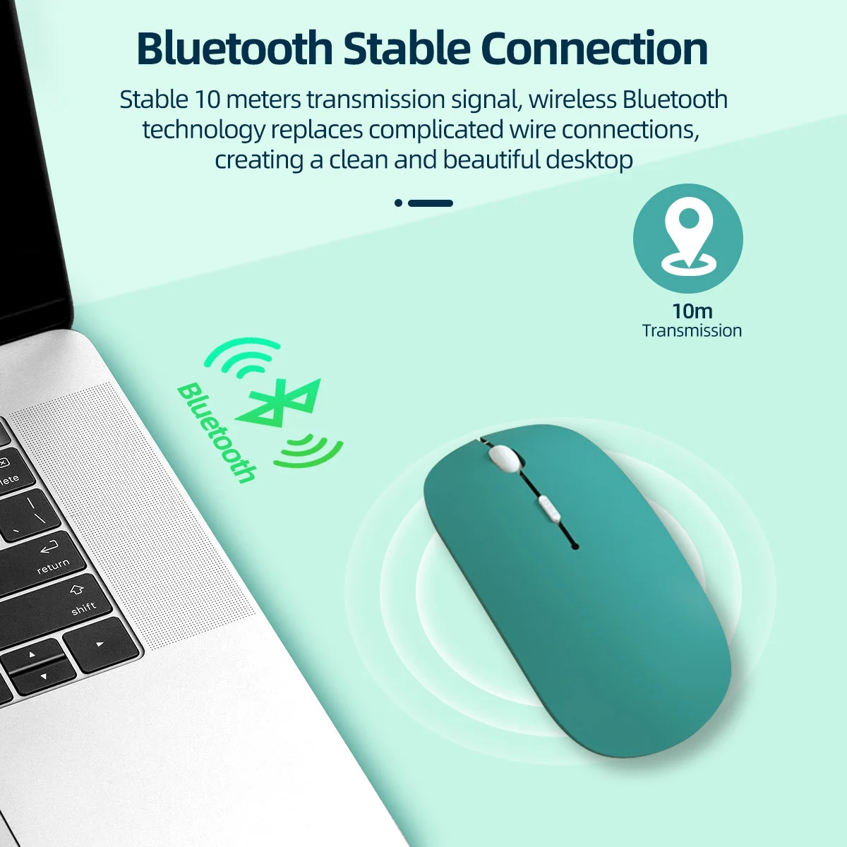 Draadloze Bluetooth-compatibele muis Draagbare ergonomische computermuizen voor laptop iPad Tablet PC Mobiele telefoon Kantoorgamingmuis
