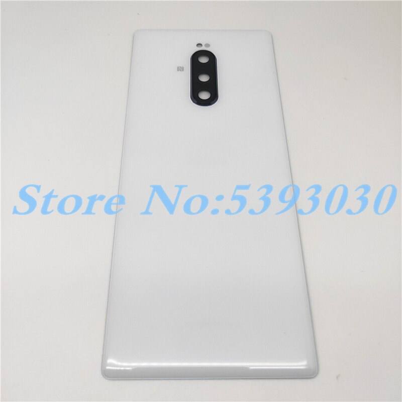 Originele Voor Sony Xperia 1 XZ4 J8110 J8170 J9110 Glas Terug Batterij Cover Achterdeur Terug Case Behuizing Case reparatie Onderdelen: White With camera