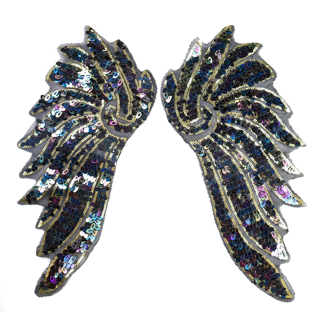 Grand Flash ailes diable ange fer sur Patch, 2 pièces, transfert de diamant, dessin pour vêtements sac à dos, bricolage artisanat décor