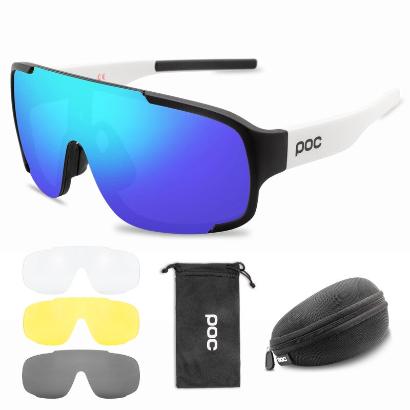 4 Set di lenti POC occhiali da ciclismo sport all'aria aperta occhiali uomo donna occhiali da bicicletta polarizzati MTB Road Bike occhiali da moto: PE9