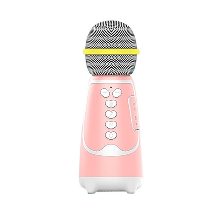 Bluetooth Wireless Microphone Portable Handheld Karaoke Live Party Singing Microphone for Mobile Phones: Pink