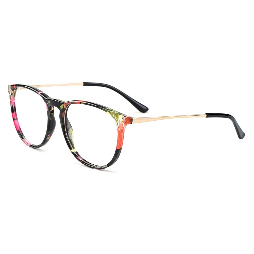 Gmei Optical Floral Round Women Glasses Frames Brand Prescription Eyeglasses Optical Frame Eyewear H8039: Default Title