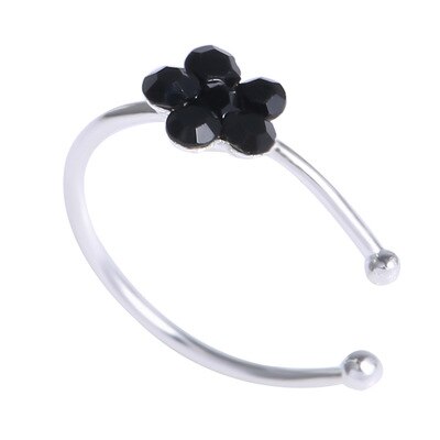1 stück farbiger Titan-nasenring, goldfarbener körperclip Ich bin creolen-stil, glänzend, für damen-septum-durchbohren: Farbe 7
