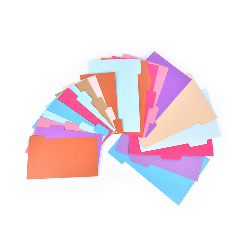 5sheets/pack Binder Index Dividers A5 A6 Inner Page Organizer Notebook Index Paper Separator Divider Pages Matching Filofax