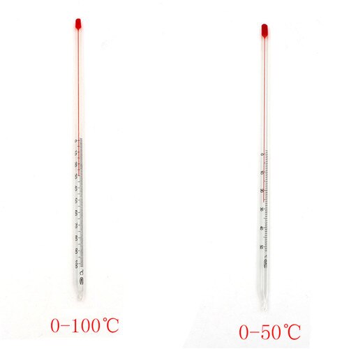 0-50/0-100 degrés Celsius verre thermomètre maison brassage laboratoire rouge eau rempli thermomètre chimie verrerie