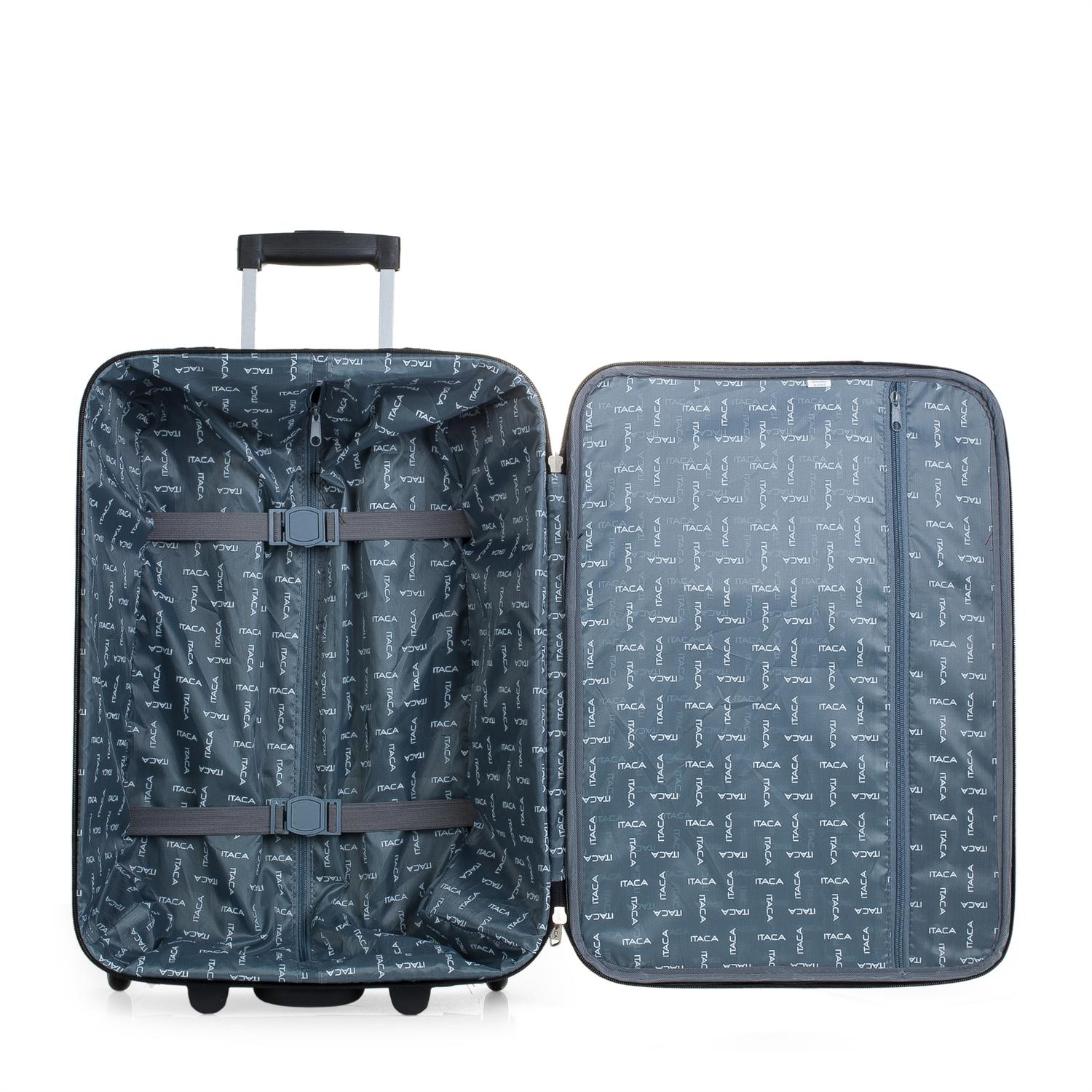 Itaca modèle Cassley valise trolley cabine Semirígida 50 Cm Polyester EVA poignée réglable, 2 poignées 2 roues roulettes faible coût