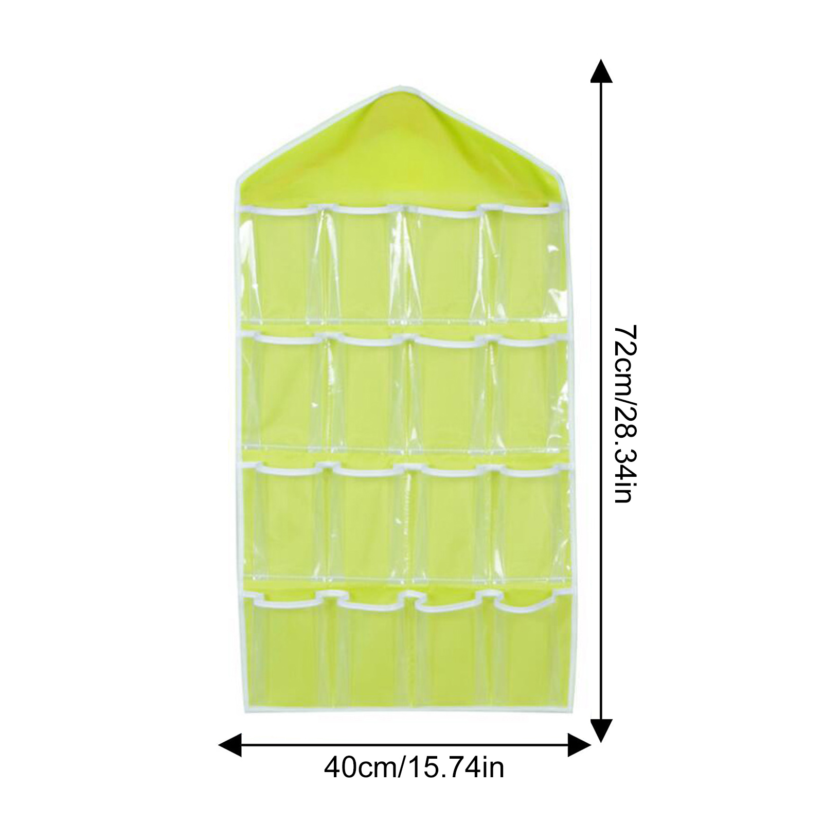 Over Door Hanging Organizer 5 Large Layers Wall Mount Storage Clear Window 2 Metal Hooks Wall Hang Home Storage And Organization: green 16 grids