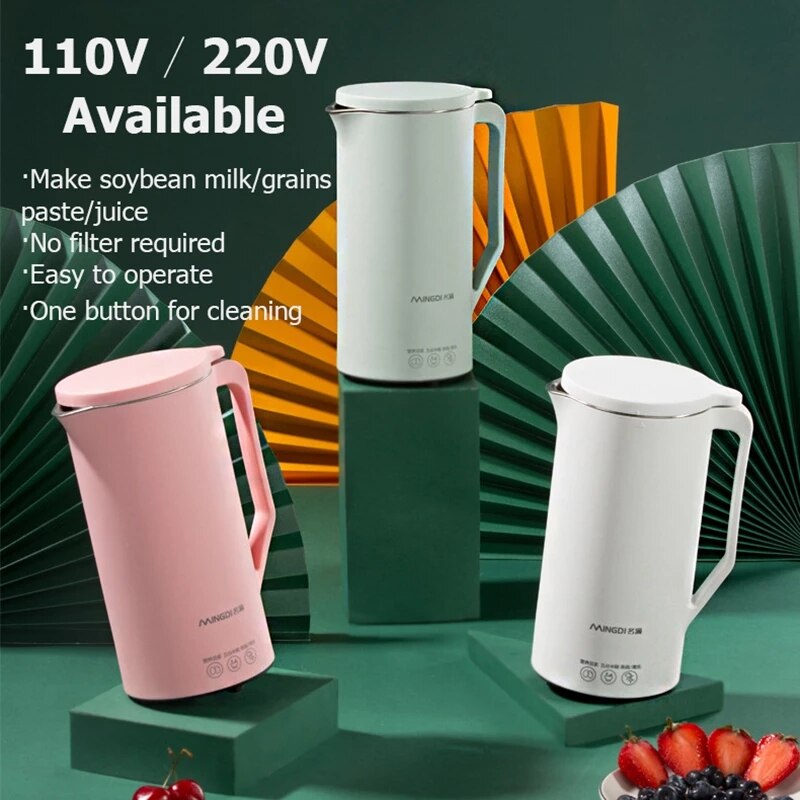 Sojamjölk maskin juicer automatisk uppvärmning filterfri sojabönor vegan mjölkjuice maker köksredskap 110v/220v