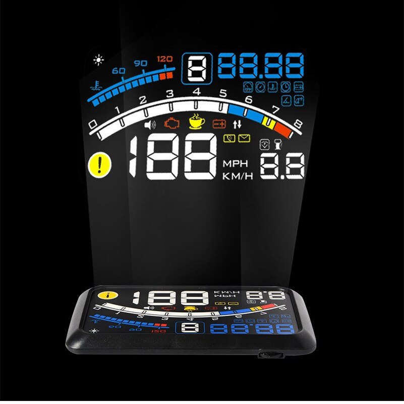 Auto OBDII Car HUD OBD2 Port Head-Up Display Support Most EU&USA Car 5.5'' Head Up Display Car Speed Projector 5