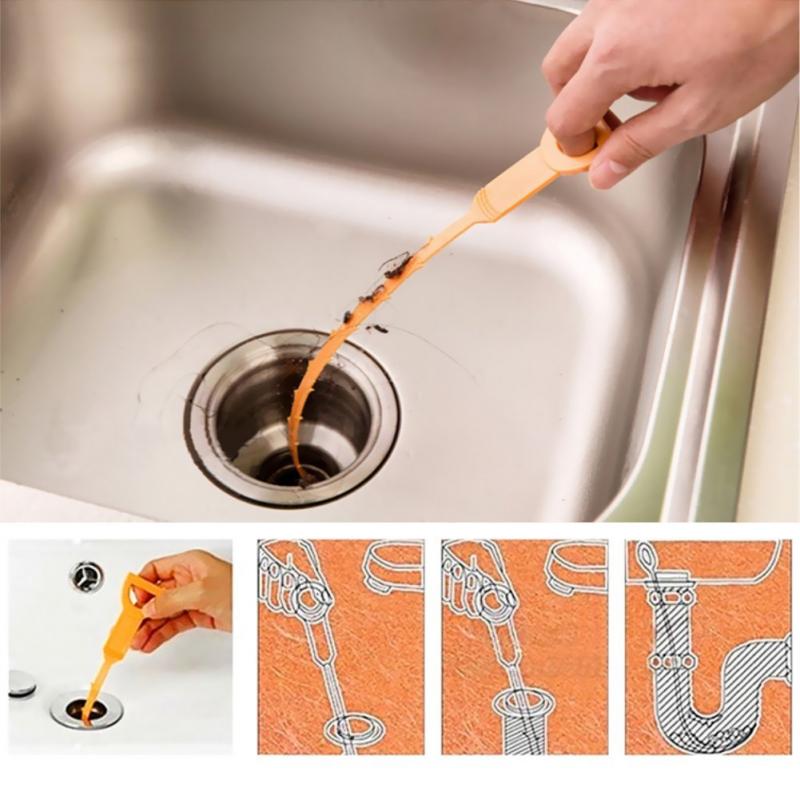 1pc Drain Snakes Hair Sink And Drain Clog Cleaning Relief Remover Tool Barbed Gripper Sink Dredge Pipeline Hook Cleaner