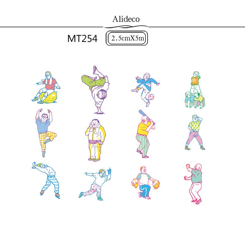 1 stk /1 mye washi maskeringstape havfrueblomst dekorativt selvklebende scrapbooking-papir japanske klistremerker 5m: 254 dashu