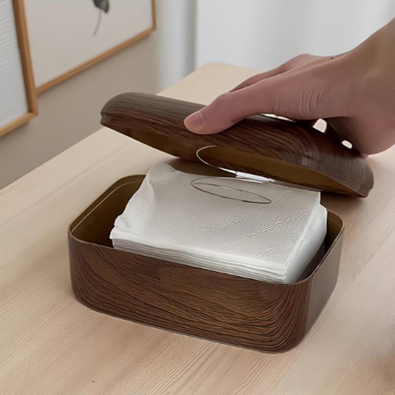 Chinese-style Simple Walnut Color Tissue Box Household Solid Wood Living Room Storage Carton Wooden Tissue Storage Box