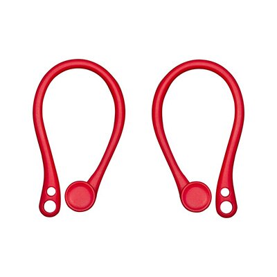 protection earhook silicone bluetooth wireless earphone holder earbuds ear hook for apple anti-lost air pods airpods accessories: Red