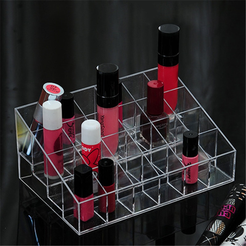 24 Grid Acryl Up Organizer Lipstick Houder Opbergdoos Cosmetische Box Stand Nagellak Make Up Organizer Tool