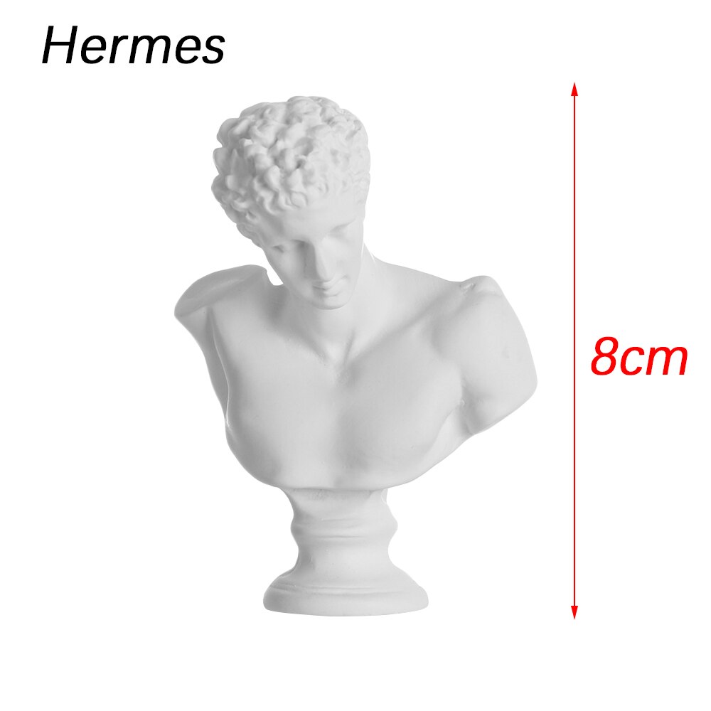 David hoved portrætter græsk mytologi figur mini gips buste statue gips tegning øv håndværk berømt skulptur nordisk: 4 hermes