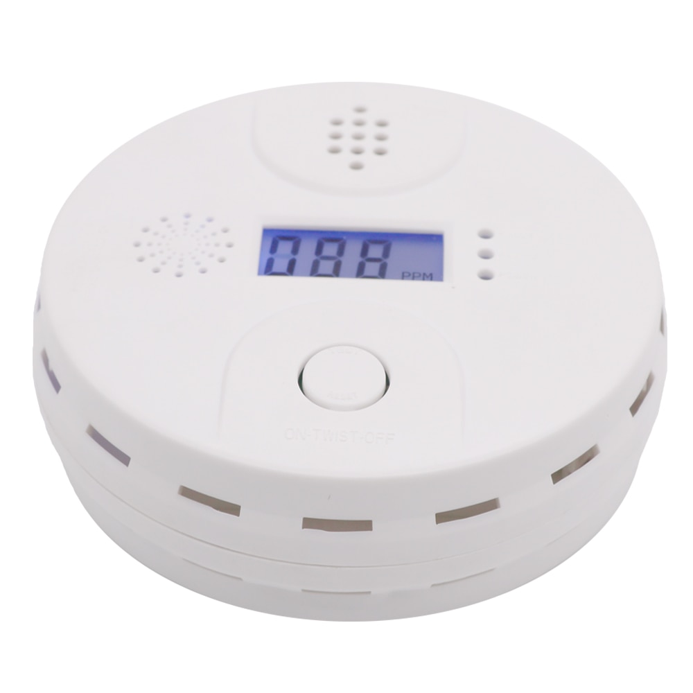 Led kulilte alarm indbygget -in 85db sirene lyd uafhængig co-sensor forgiftningsadvarsel alarm detektorer