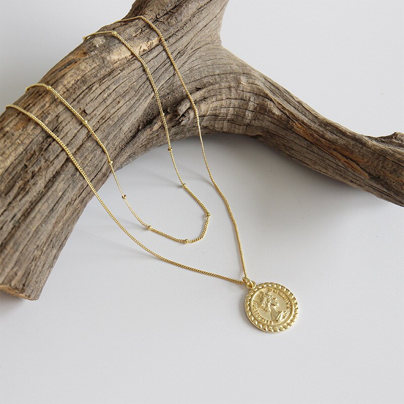 Stile coreano S925 sterlina d'argento Elizabeth Ritratto Del Pendente Della Moneta Breve Clavicola Collana di Fascino in Argento delle Donne