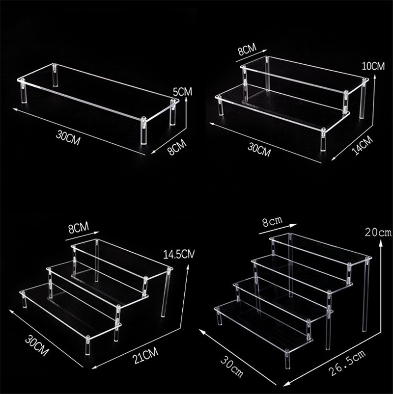 Acrylic Removable Ladder Rack Frame Car Model Toy Perfume Jewelry Display Transparent Action Figure Model Stand Decoration 2022