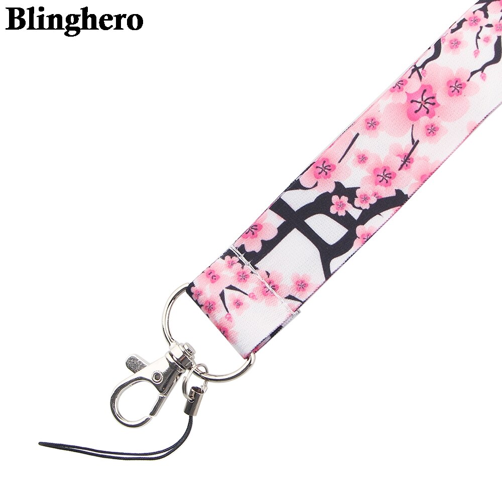 CB123 Nette Schlüsselband Für Schlüssel Kühle Kirschblüzehn praktisch Halfter Nacken Riemen Mit Schlüssel Blume Drucken DIY Hängen Seile