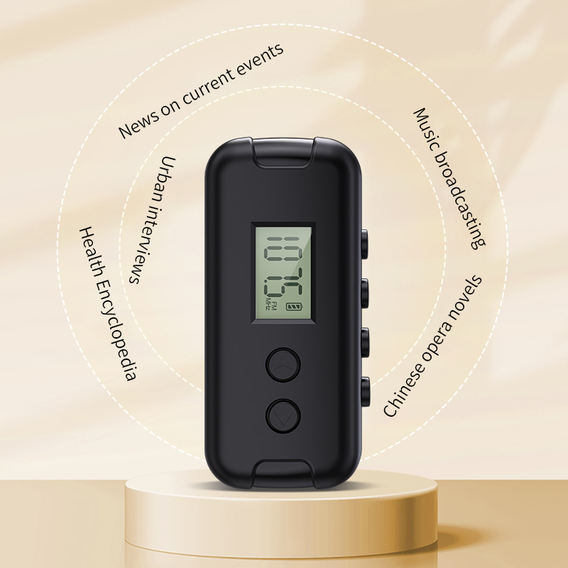Ricevitore radio FM portatile 64-108MHZ con display LCD Display dell'ora dell'auricolare da 3,5 mm 2 * Alimentatore AAA per camminare e fare jogging