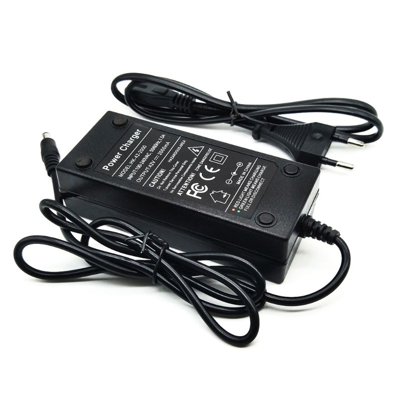 36V chargeur de batterie sortie 42V 2A chargeur entrée 100-240 VAC Lithium Li-ion chargeur pour 10S 36V vélo électrique