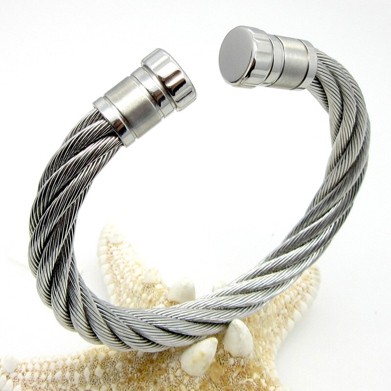 Mode Roestvrij Staaldraad Twist Kabel Manchet Armband Mannen Armband Vrouwen Armband mannen Armband Sieraden