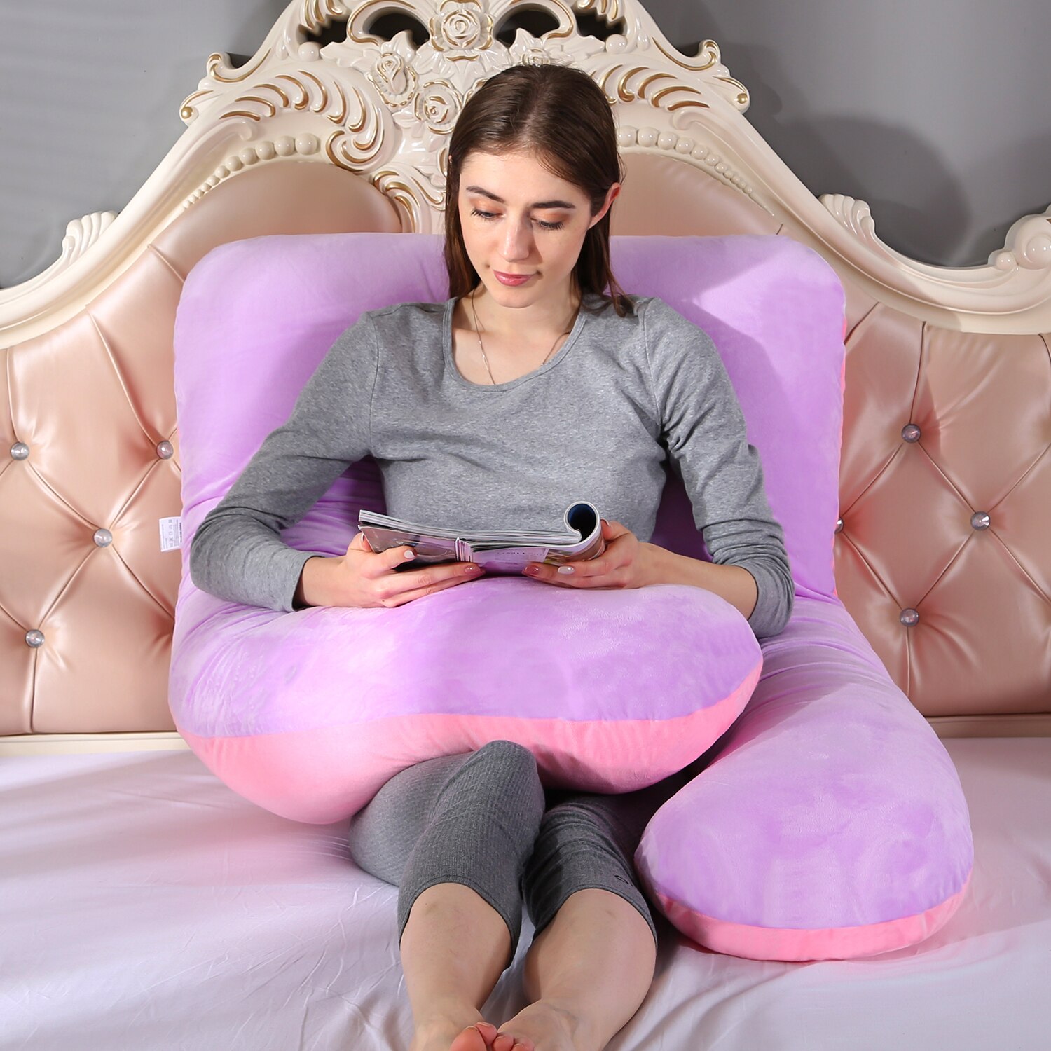 U Shape Pregnancy Pillow Bedding Full Body Comfortable Pregnant Sleeping Cushion Pregnant Pillow: I